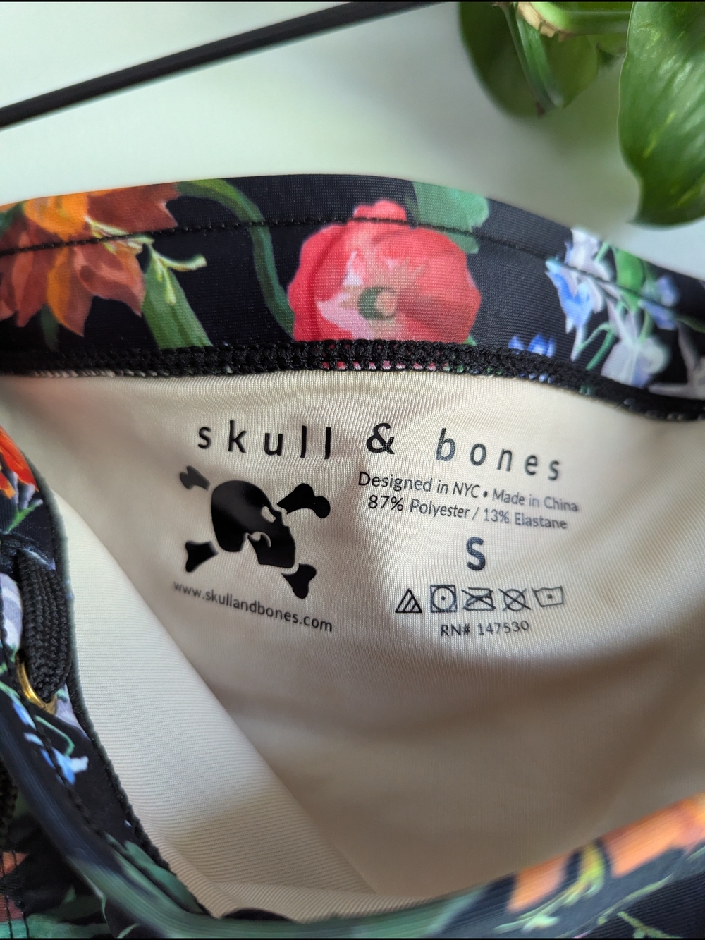 Men's Floral Swim Trunks - Skull & Bones - Picture 3 of 3